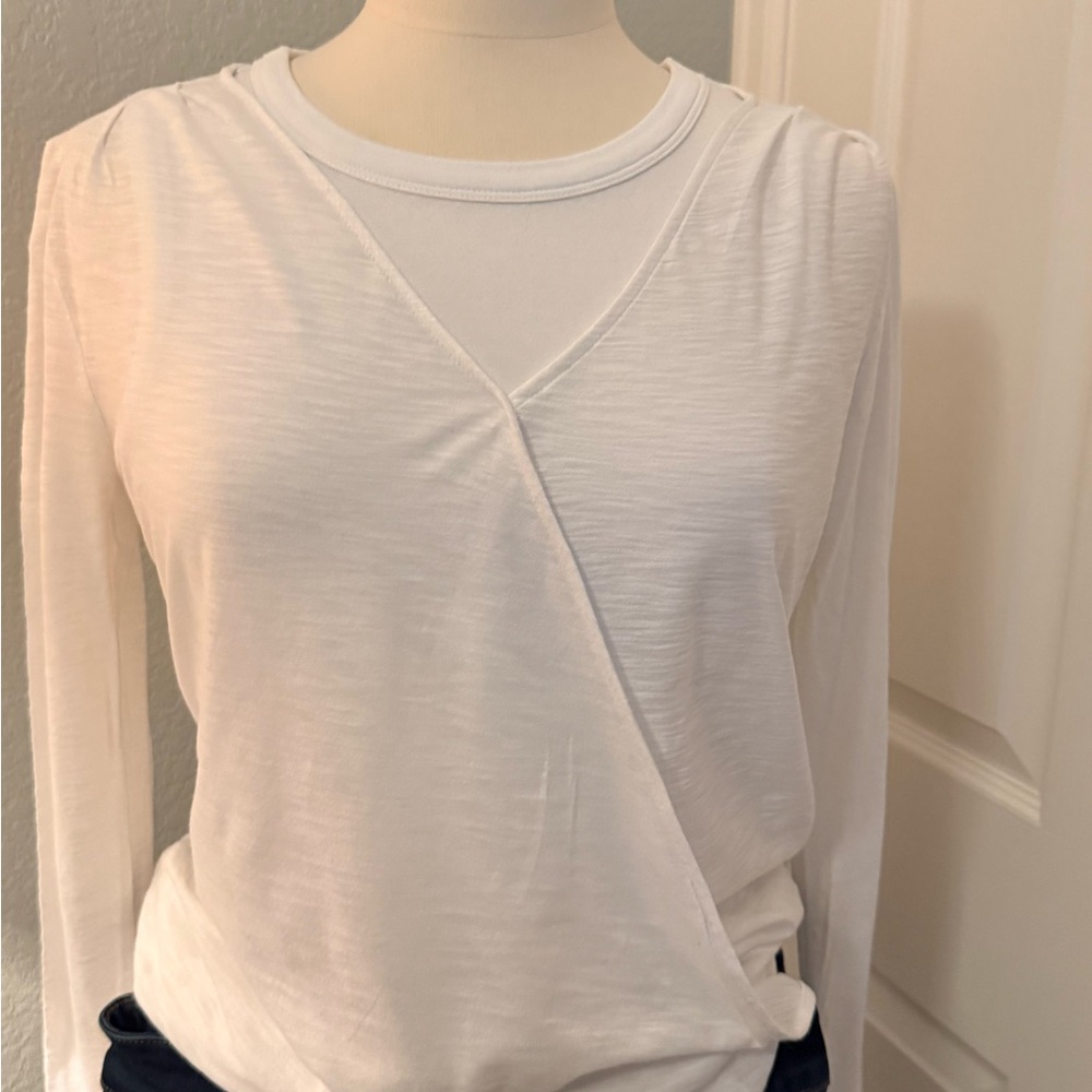 Express White Wrap-Style Blouse